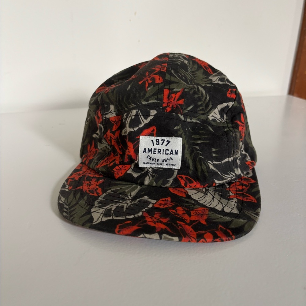 American Eagle 1977 Floral Five-Panel Cap - Black Green Red